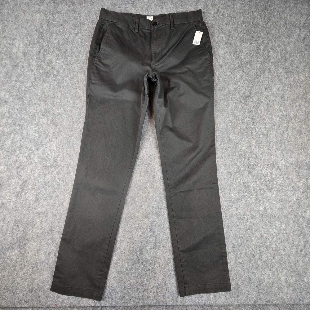 Gap Essential Khaki Mens 32x32 Charcoal Grey Slim Fit GapFlex Chinos